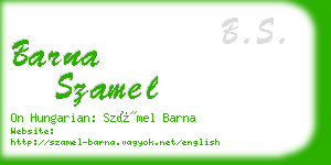 barna szamel business card